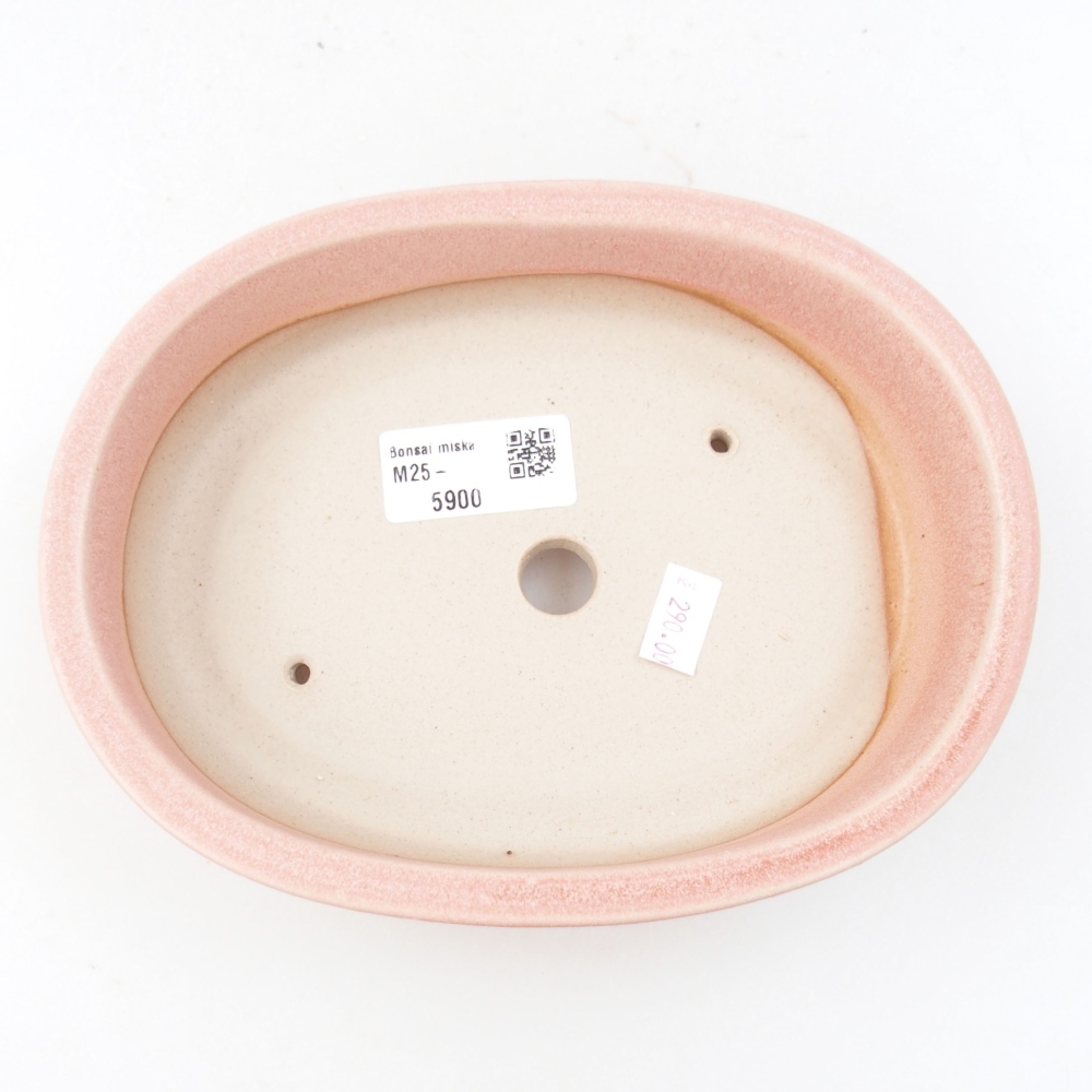 Keramik-Bonsaischale 19 x 14,5 x 4,5 cm, Farbe rosa