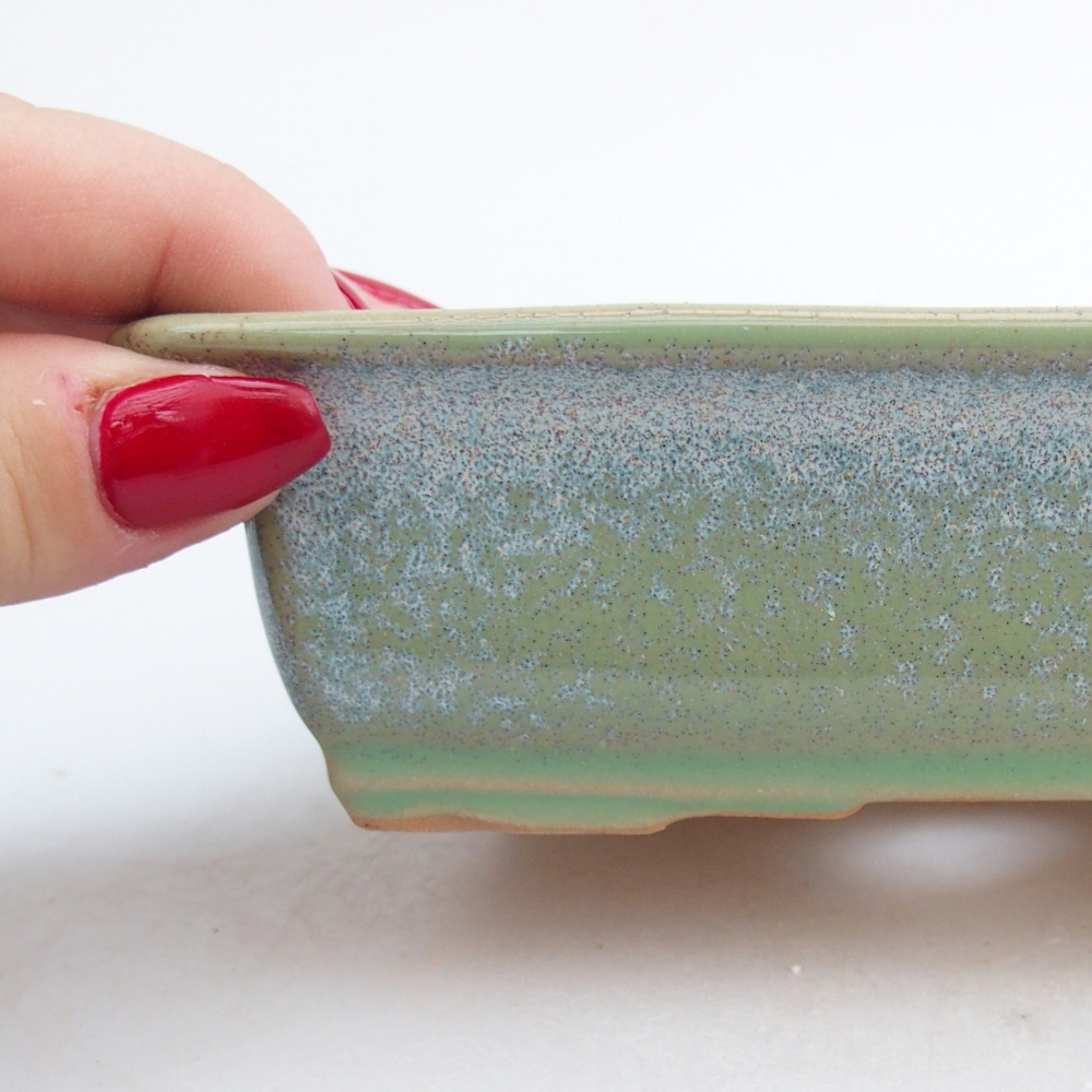 Bonsaischale aus Keramik 14 x 10,5 x 4 cm, grün