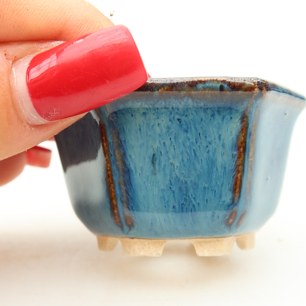 Keramik-Bonsai-Schale 5,5 x 5 x 3 cm, Farbe: Blau