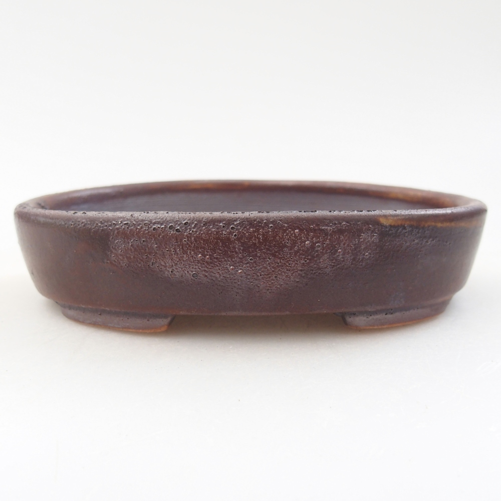 Bonsaischale aus Keramik 12 x 9,5 x 2,5 cm, braun