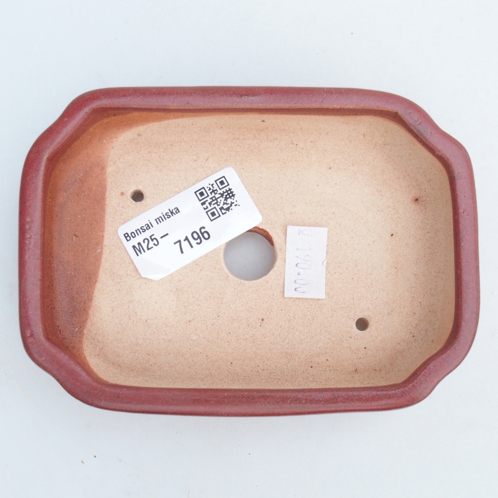 Bonsaischale aus Keramik 13 x 9 x 3 cm, bordeauxrot