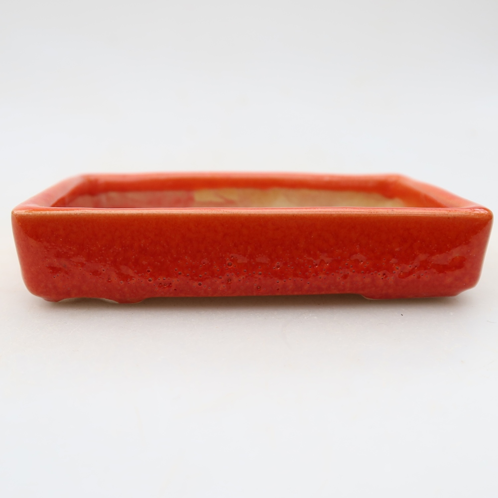 Keramik-Bonsai-Schale, 10 × 7 × 2 cm, Farbe: Orange