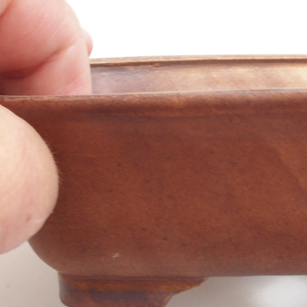 Bonsaischale aus Keramik 14,5 x 12 x 4,5 cm, Farbe braun