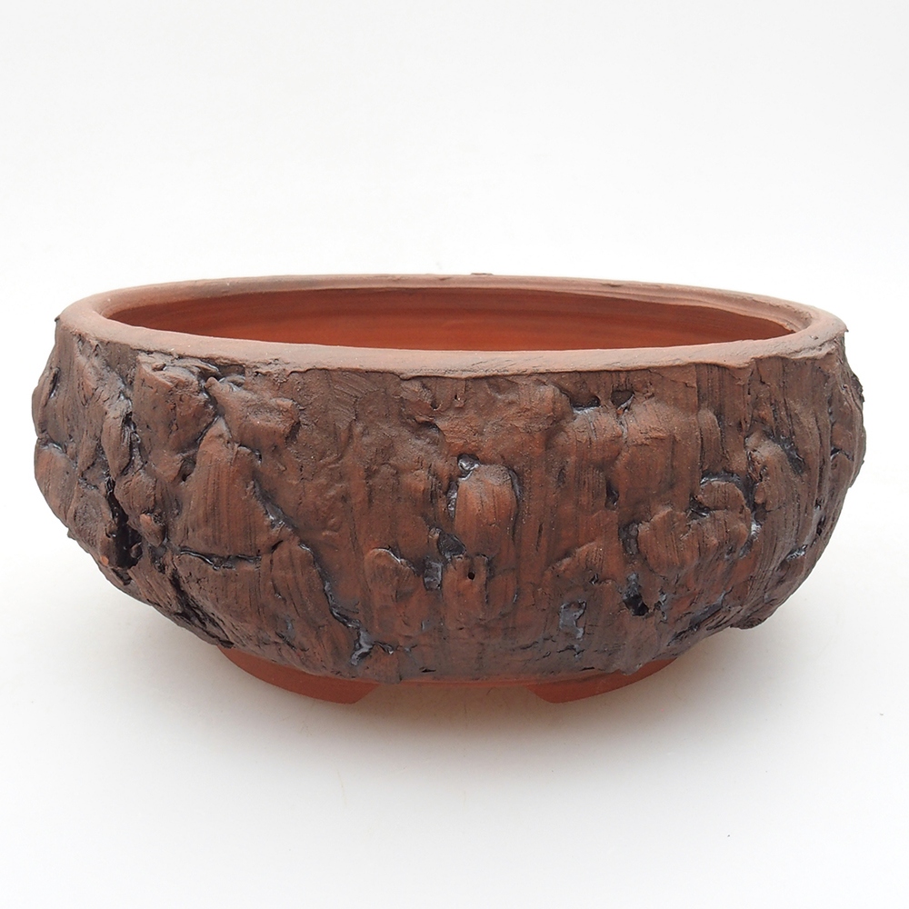 Keramik-Bonsaischale 15,5 x 15,5 x 7 cm, Farbe braun