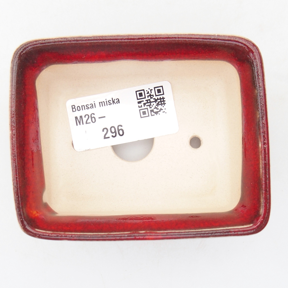 Mini-Bonsaischale 8,5 x 6,5 x 3,5 cm, Farbe rot