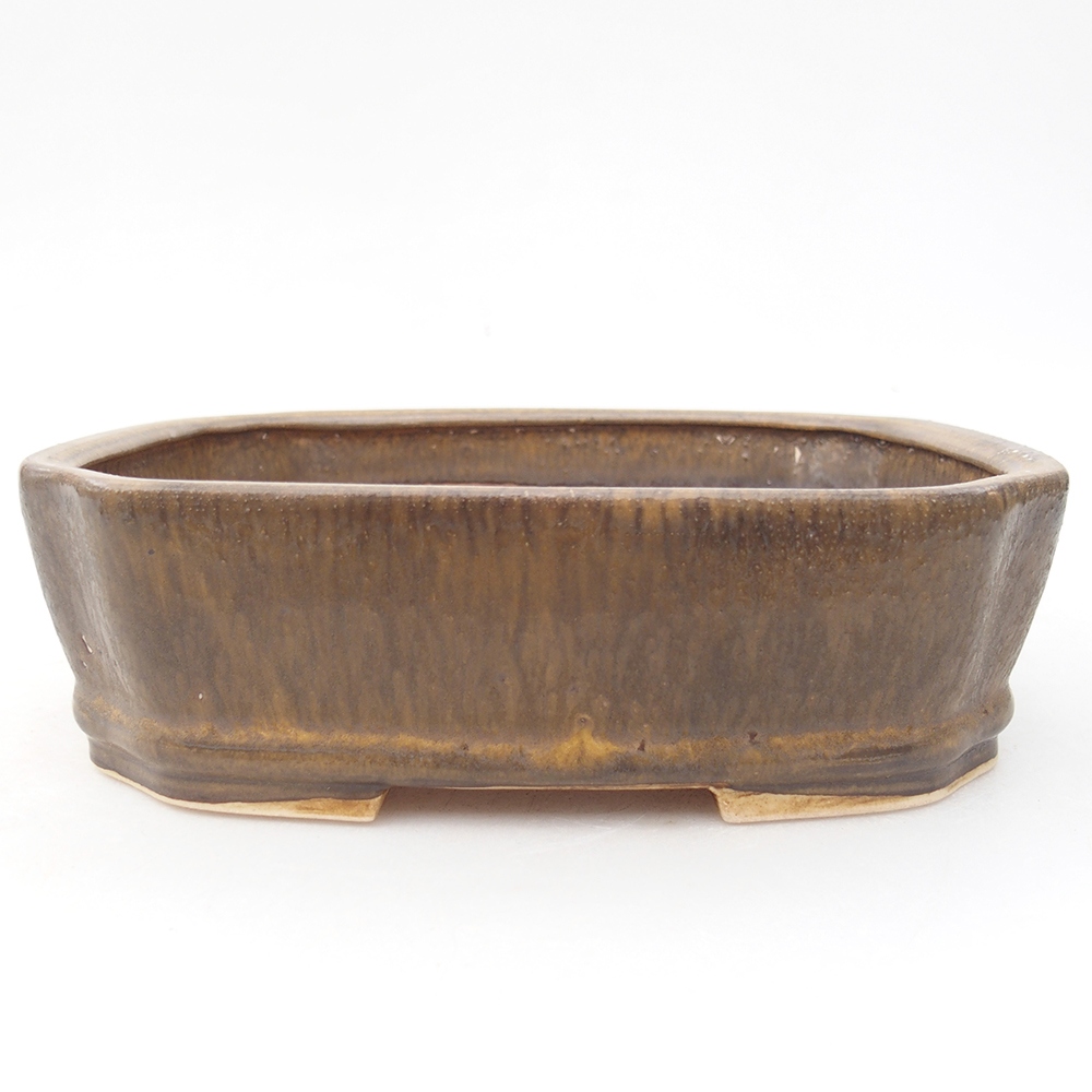 Keramik-Bonsaischale 17 x 14,5 x 5 cm, Farbe braun