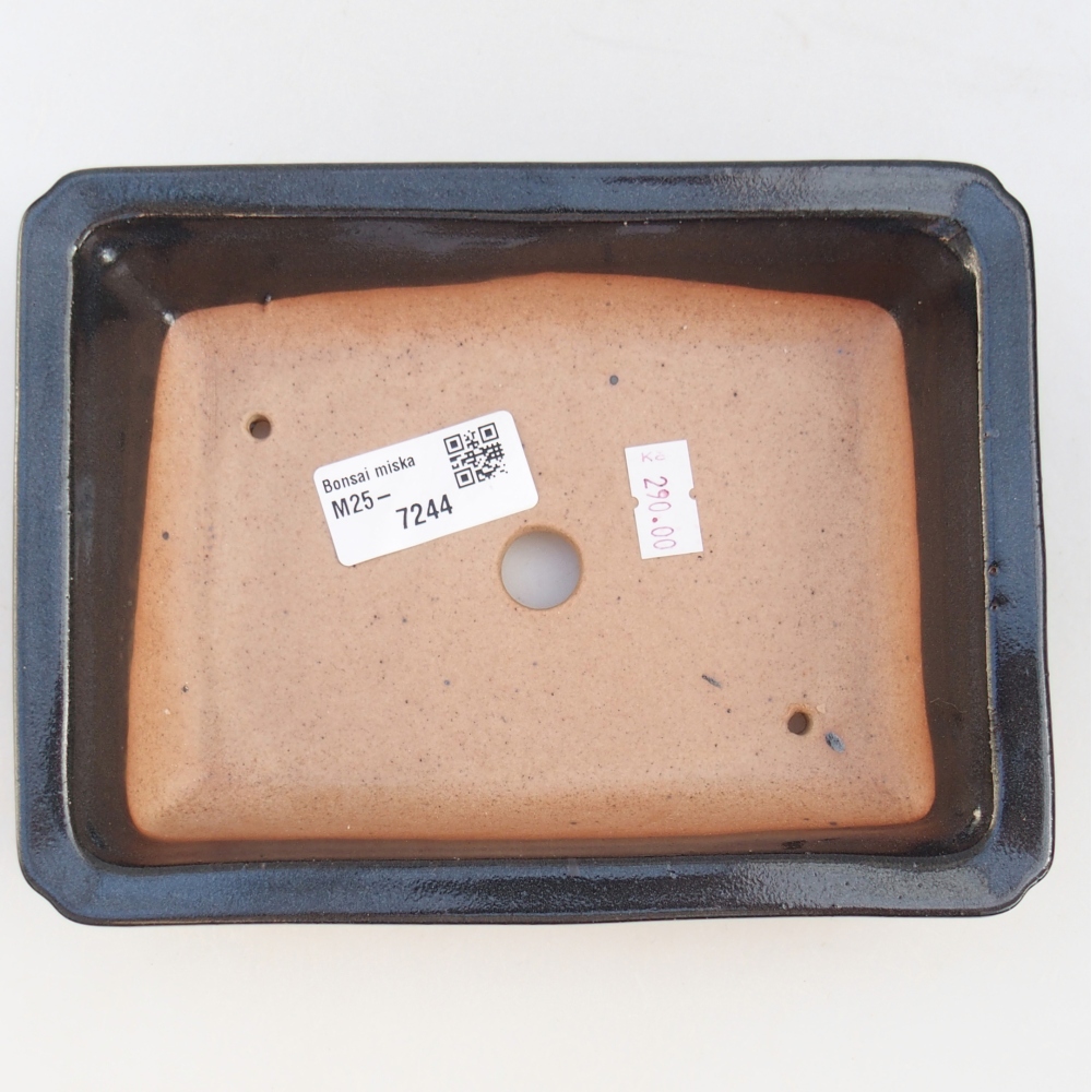 Bonsaischale aus Keramik 18 x 13,5 x 4 cm, schwarz