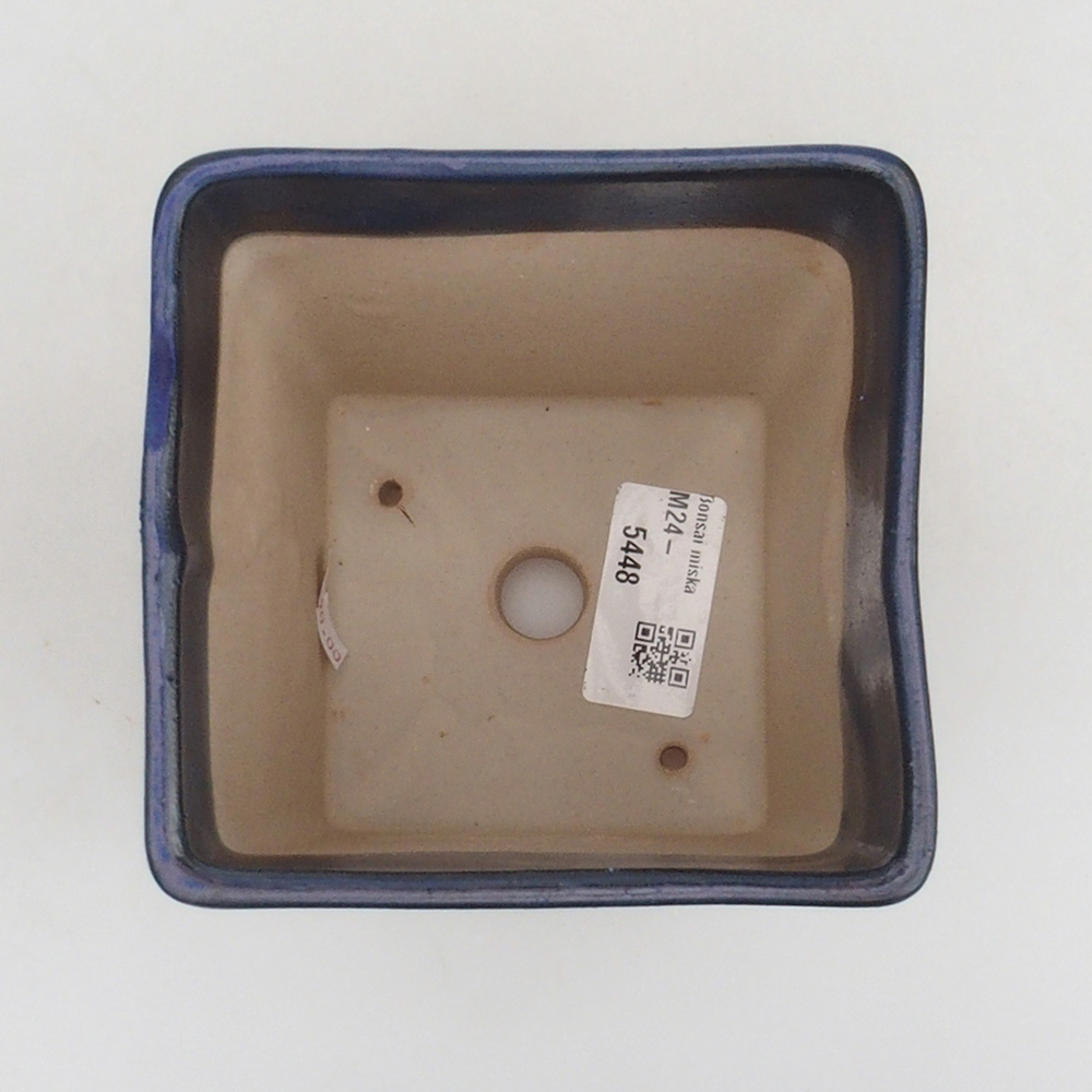 Keramik-Bonsaischale 10,5 x 10,5 x 10,5 cm, Farbe blau