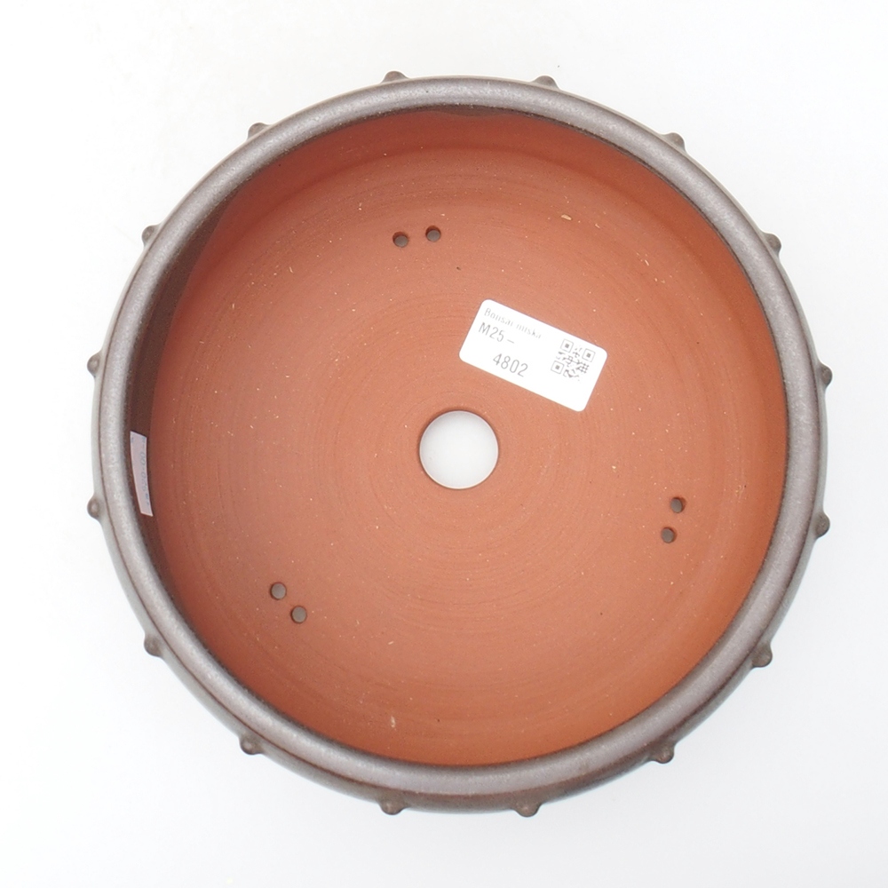 Bonsaischale aus Keramik 18,5 x 18,5 x 6,5 cm, braune Farbe
