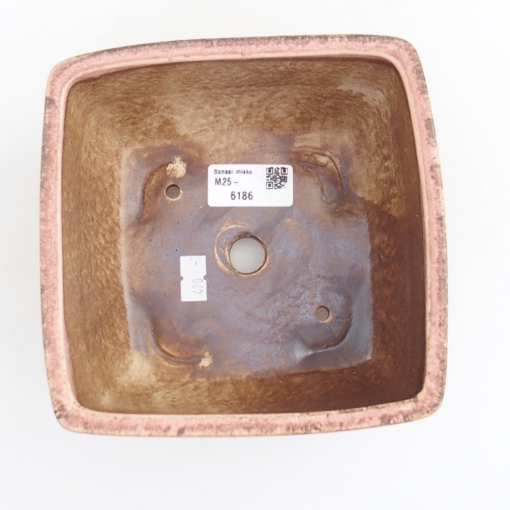 Bonsaischale aus Keramik 16 x 16 x 9 cm,  Farbe rosa