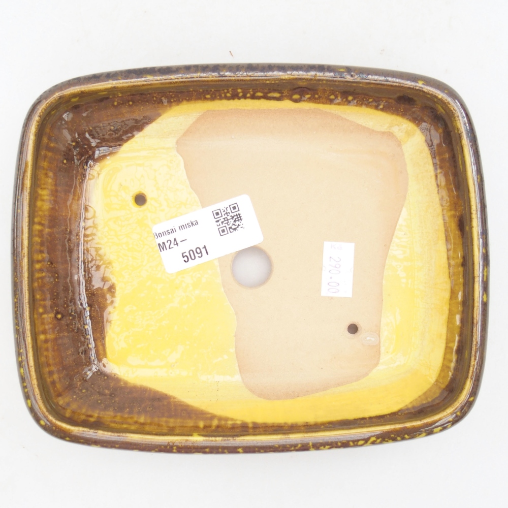 Keramik-Bonsaischale 17 x 14 x 3,5 cm, Farbe Gelb