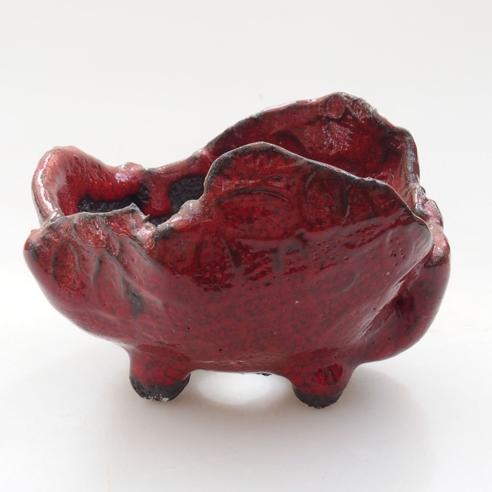 Keramikschale 8 x 7,5 x 5,5 cm, Farbe rot