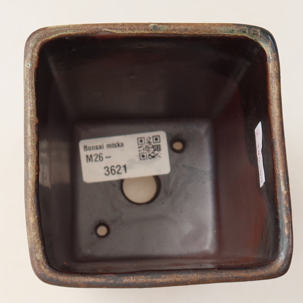 Keramik-Bonsai-Schale 9 x 9 x 11,5 cm, Farbe: braun