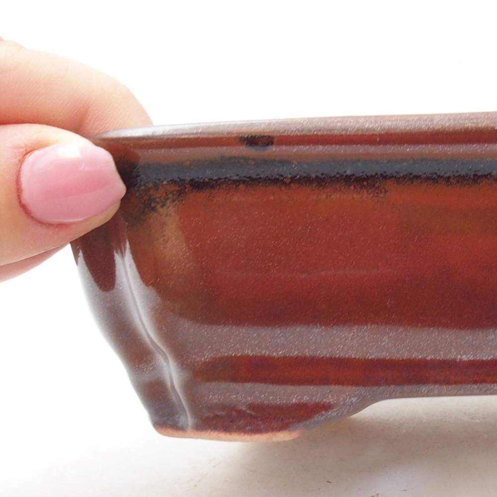 Keramik-Bonsaischale 16 x 12 x 5 cm, Farbe braun