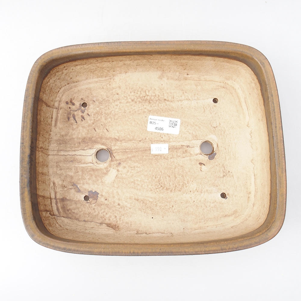 Keramik-Bonsaischale 29 x 24 x 7  cm, Farbe braun