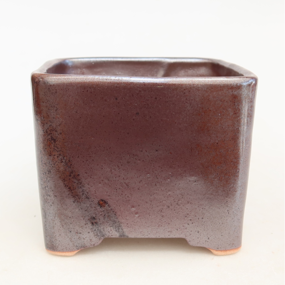 Keramik-Bonsai-Schale, 10,5 × 10,5 × 8,5 cm, Farbe: braun