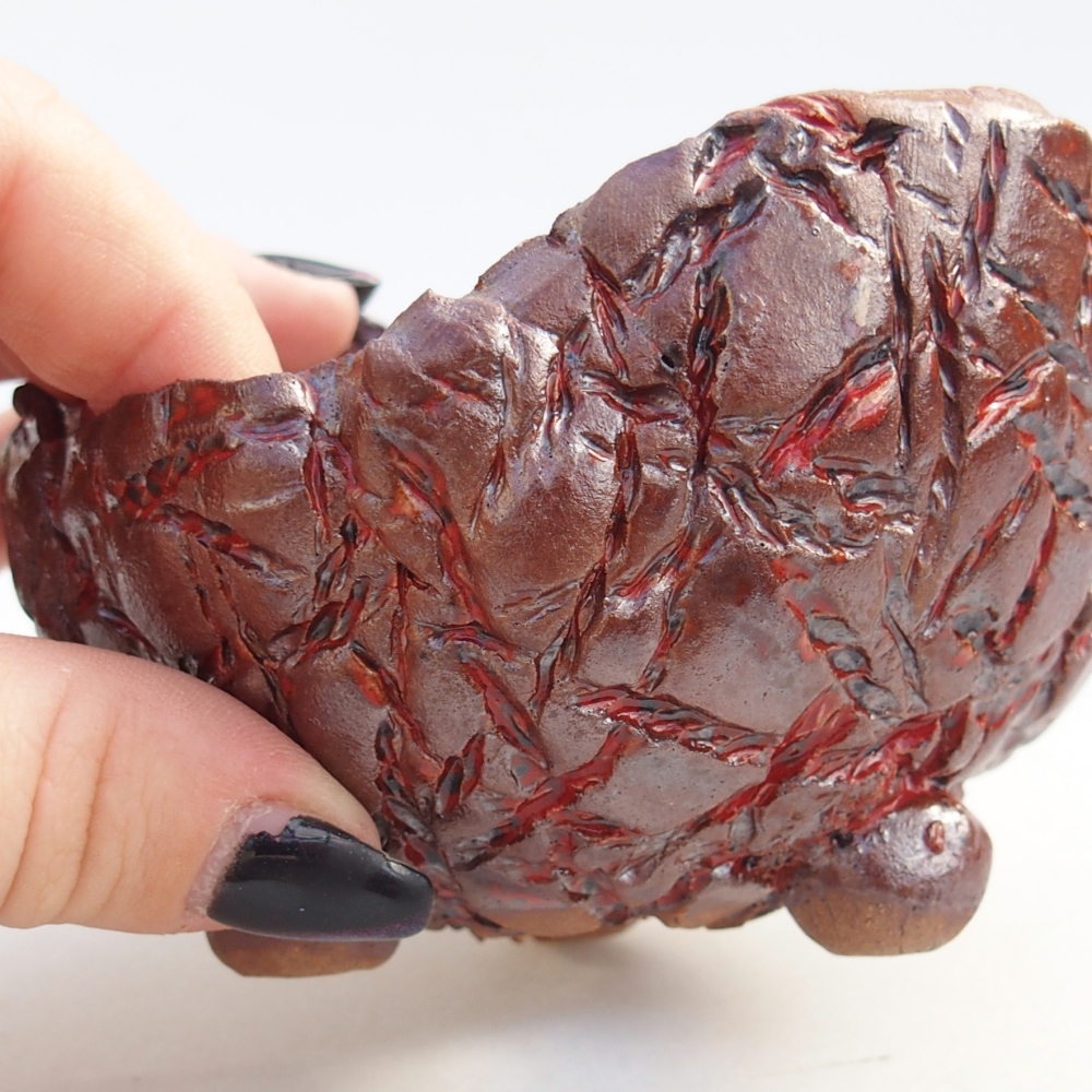 Keramische Schale 9,5 x 9,5 x 7 cm , Farbe braun