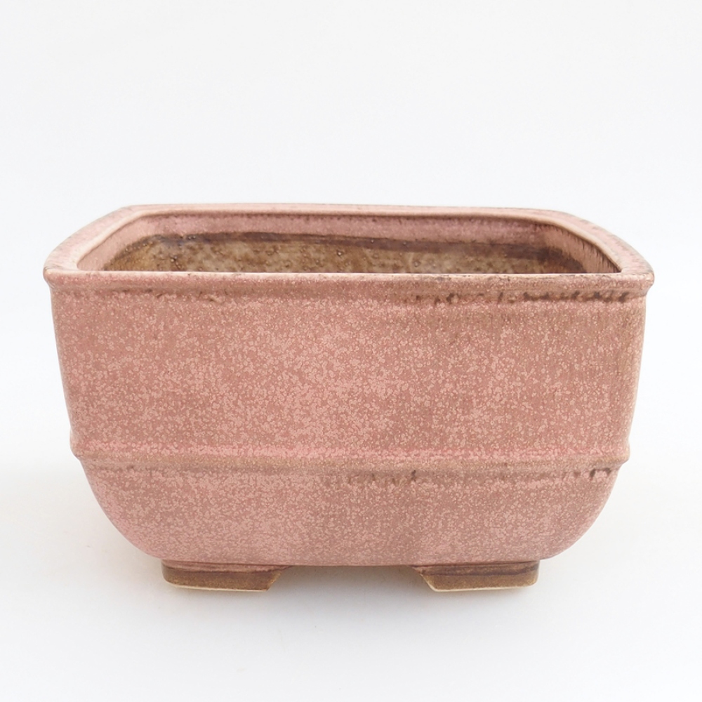 Bonsaischale aus Keramik 16 x 16 x 9 cm,  Farbe rosa