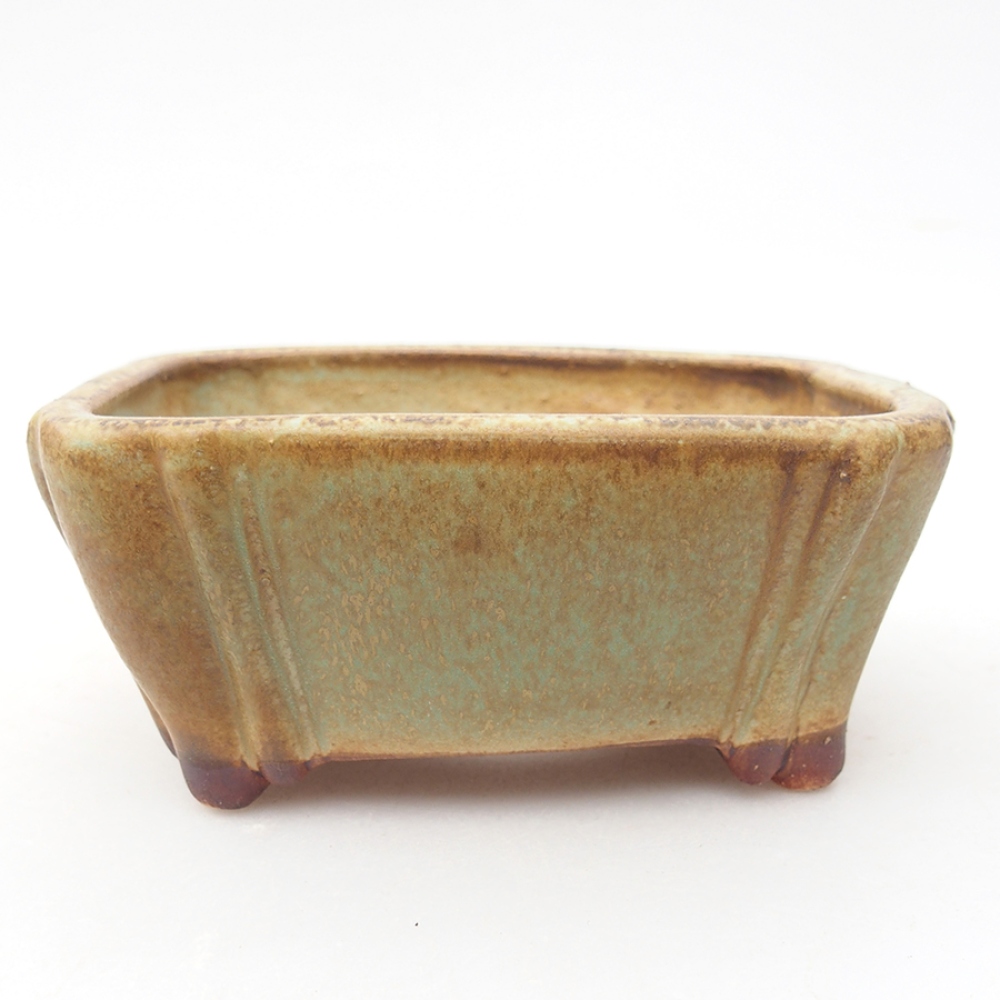 Bonsaischale aus Keramik 10,5 x 8,5 x 4 cm, Farbe Grün
