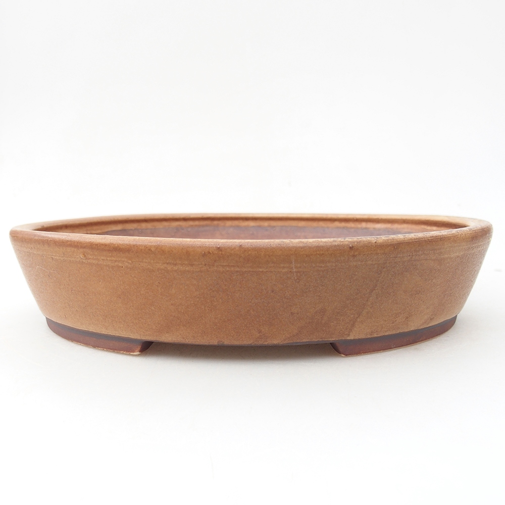 Keramik-Bonsaischale 22,5 x 20 x 4,5 cm, Farbe braun