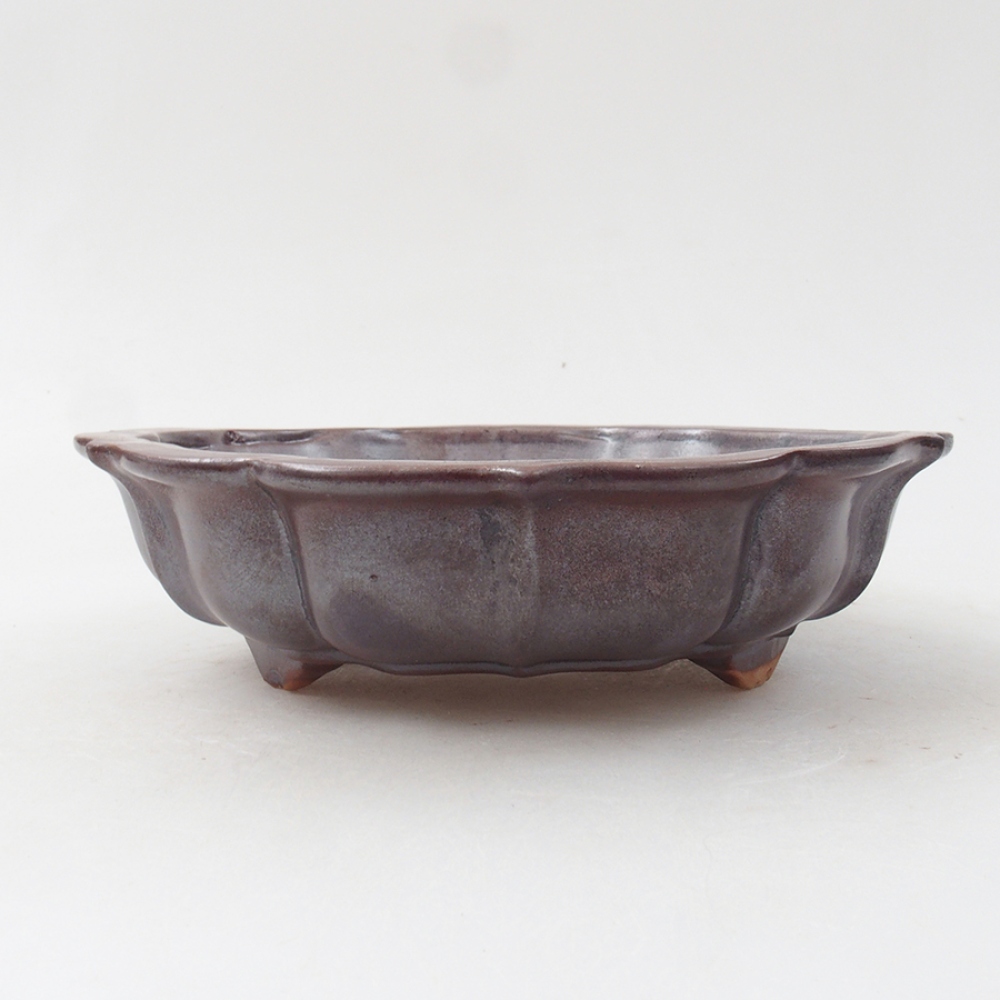 Keramik-Bonsaischale 18 x 18 x 5 cm, Farbe Braun