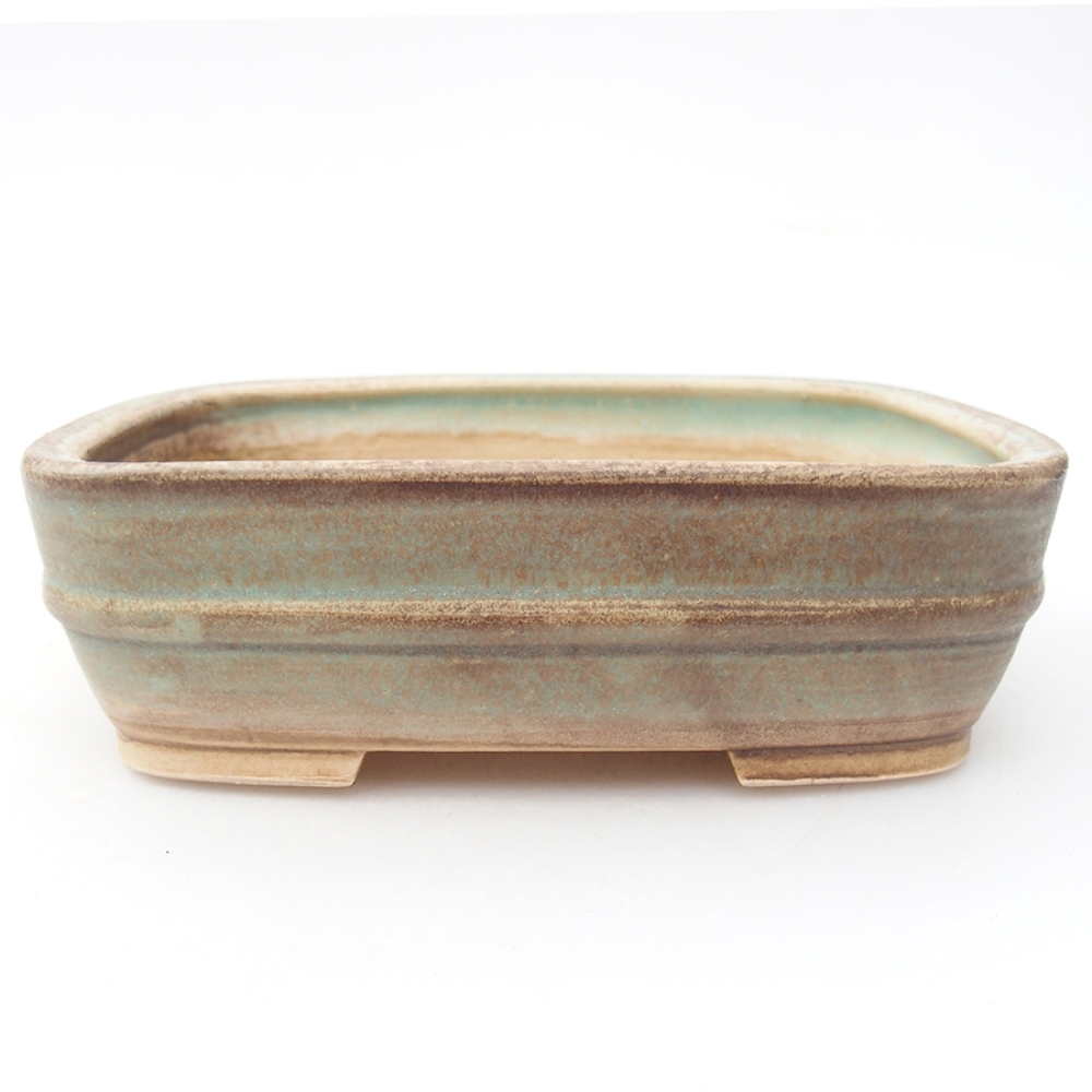 Bonsaischale aus Keramik 14,5 x 11,5 x 4 cm, Farbe Grün