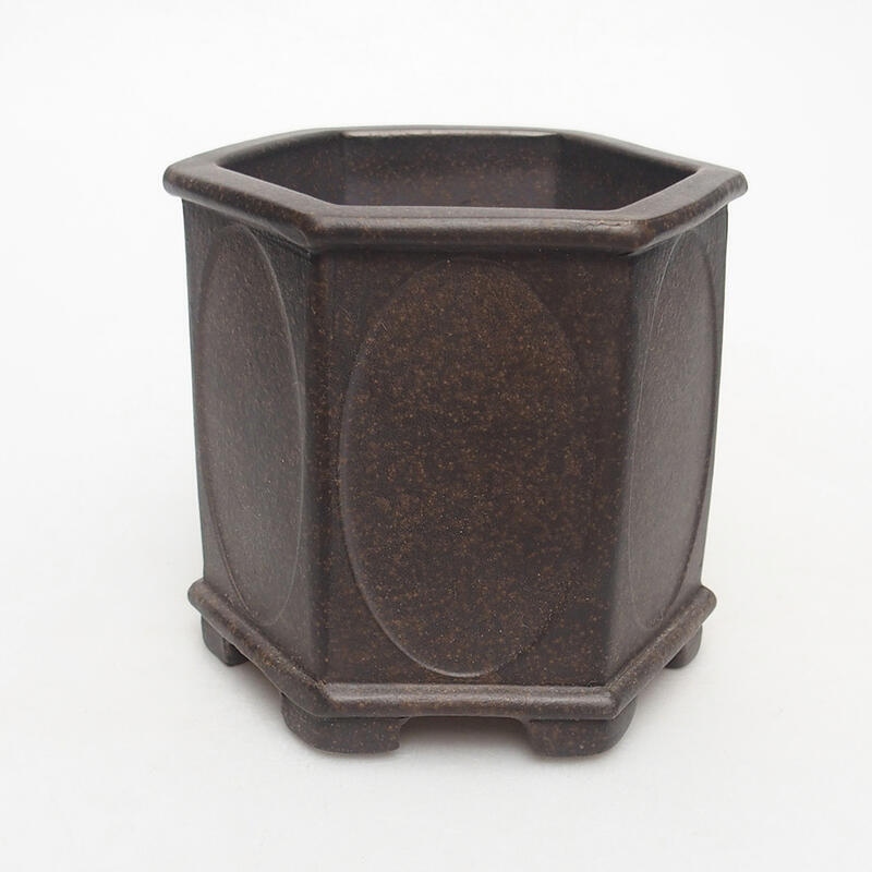 Bonsaischale 10 x 9 x 9,5 cm, Farbe brauner Ocker