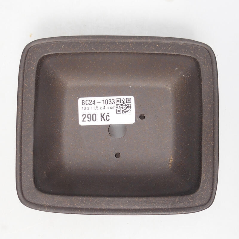Bonsaischale 12,5 x 11,5 x 4,5 cm, Farbe brauner Ocker