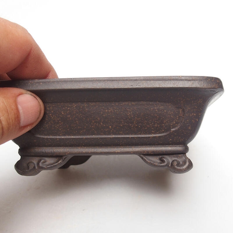 Bonsaischale 12,5 x 11,5 x 4,5 cm, Farbe brauner Ocker