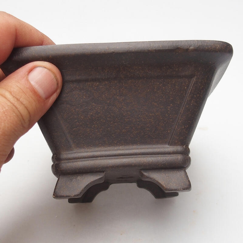 Bonsaischale 12 x 12 x 7 cm, Farbe brauner Ocker
