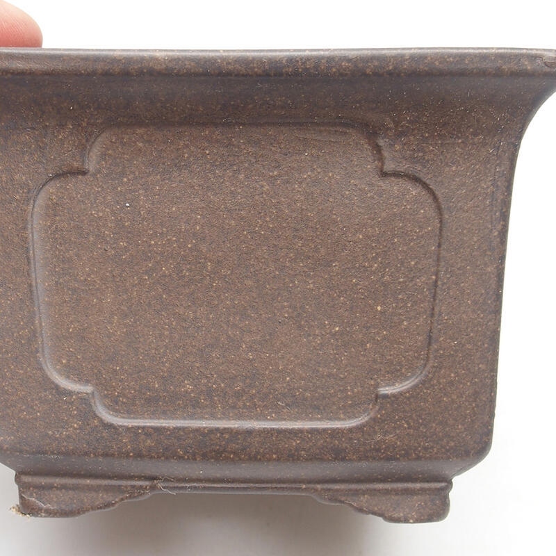 Bonsaischale 12 x 12 x 9,5 cm, Farbe brauner Ocker