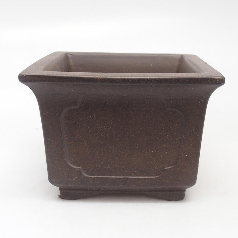 Bonsaischale 12 x 12 x 9,5 cm, Farbe brauner Ocker