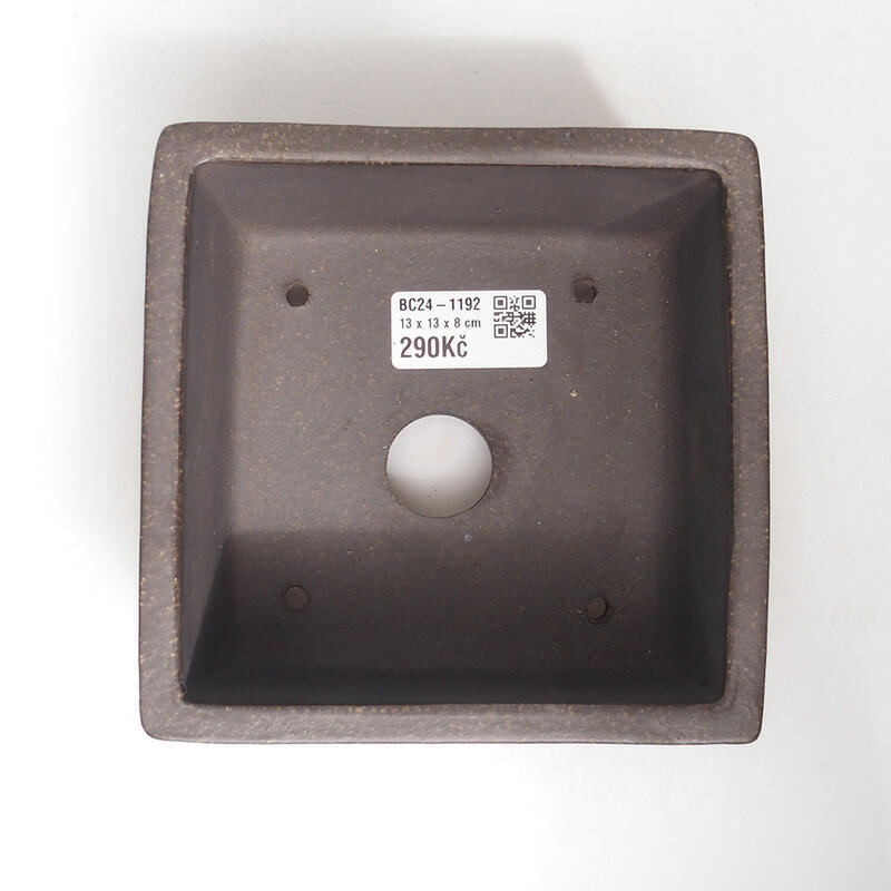 Bonsaischale 13 x 13 x 8 cm, Farbe brauner Ocker