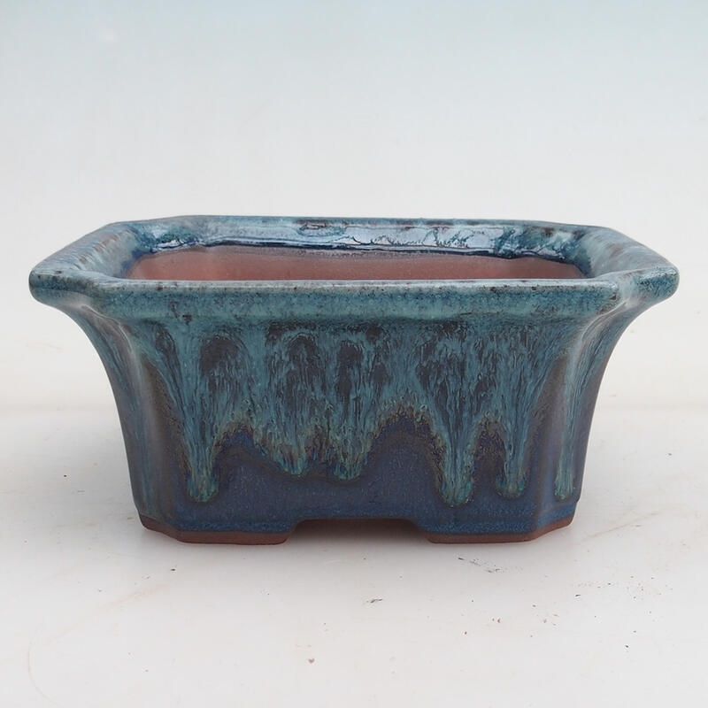 Bonsaischale 14 x 12 x 6 x cm, Farbe blau-weiß