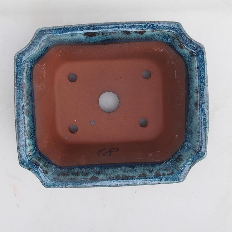 Bonsaischale 14 x 12 x 6 x cm, Farbe blau-weiß