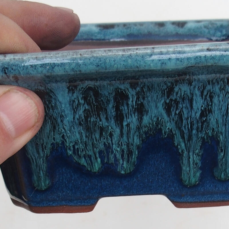 Bonsaischale 14 x 12 x 6 x cm, Farbe blau-weiß