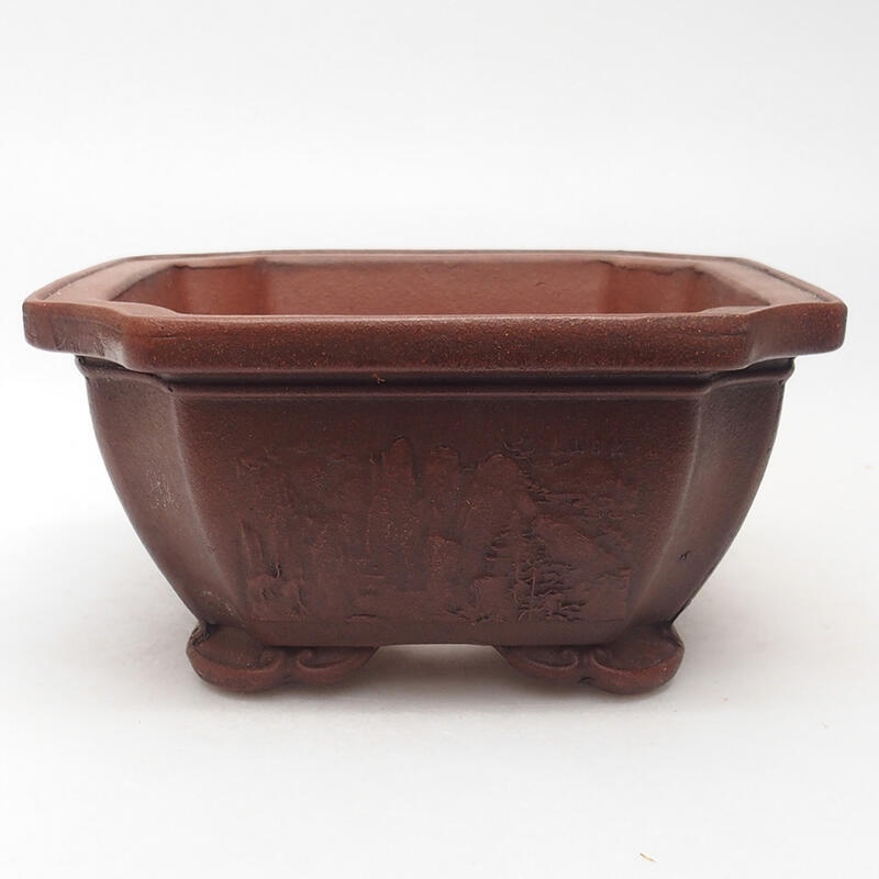 Bonsaischale 14 x 14 x 7 cm, Farbe braun