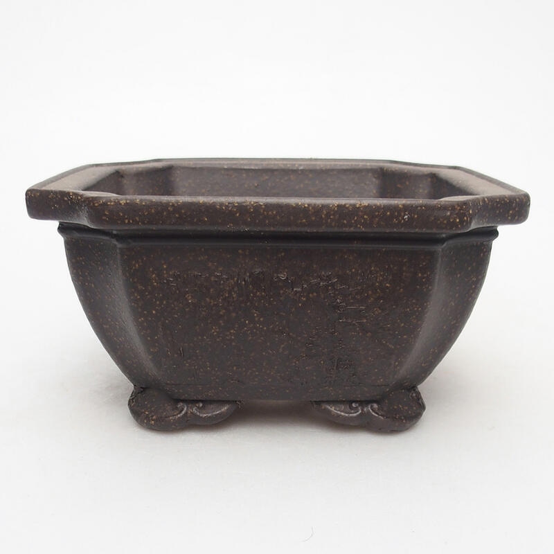 Bonsaischale 14 x 14 x 7 cm, Farbe brauner Ocker