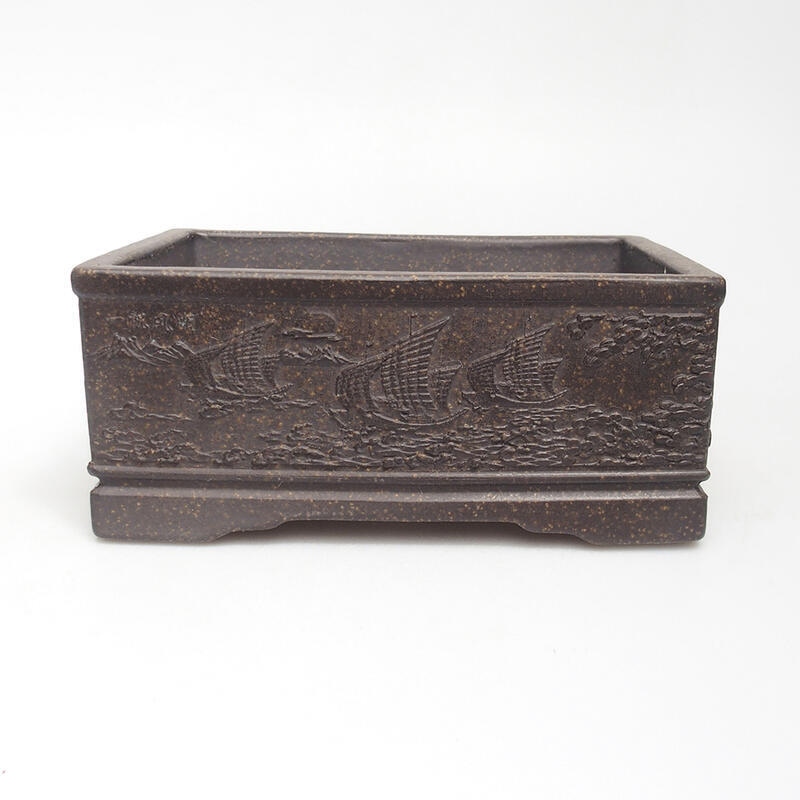 Bonsaischale 15,5 x 11,5 x 6,5 cm, Farbe brauner Ocker