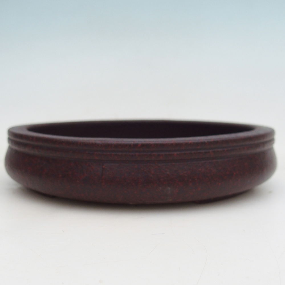 Bonsaischale aus Keramik 16 x 16 x 3 cm, braun