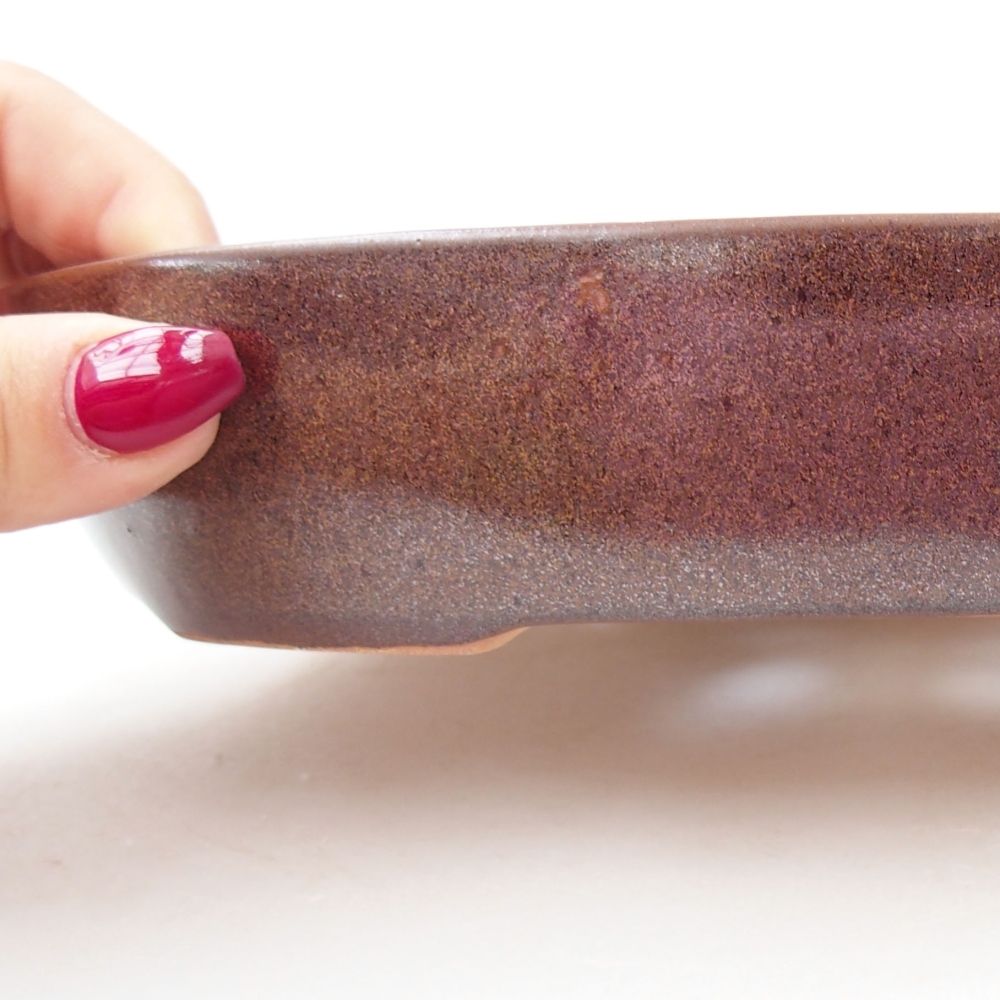 Keramik-Bonsaischale 22 x 17 x 4 cm, Farbe braun