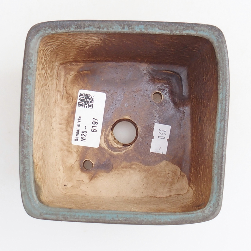 Bonsaischale aus Keramik 12 x 12 x 8 cm,  Farbe blau