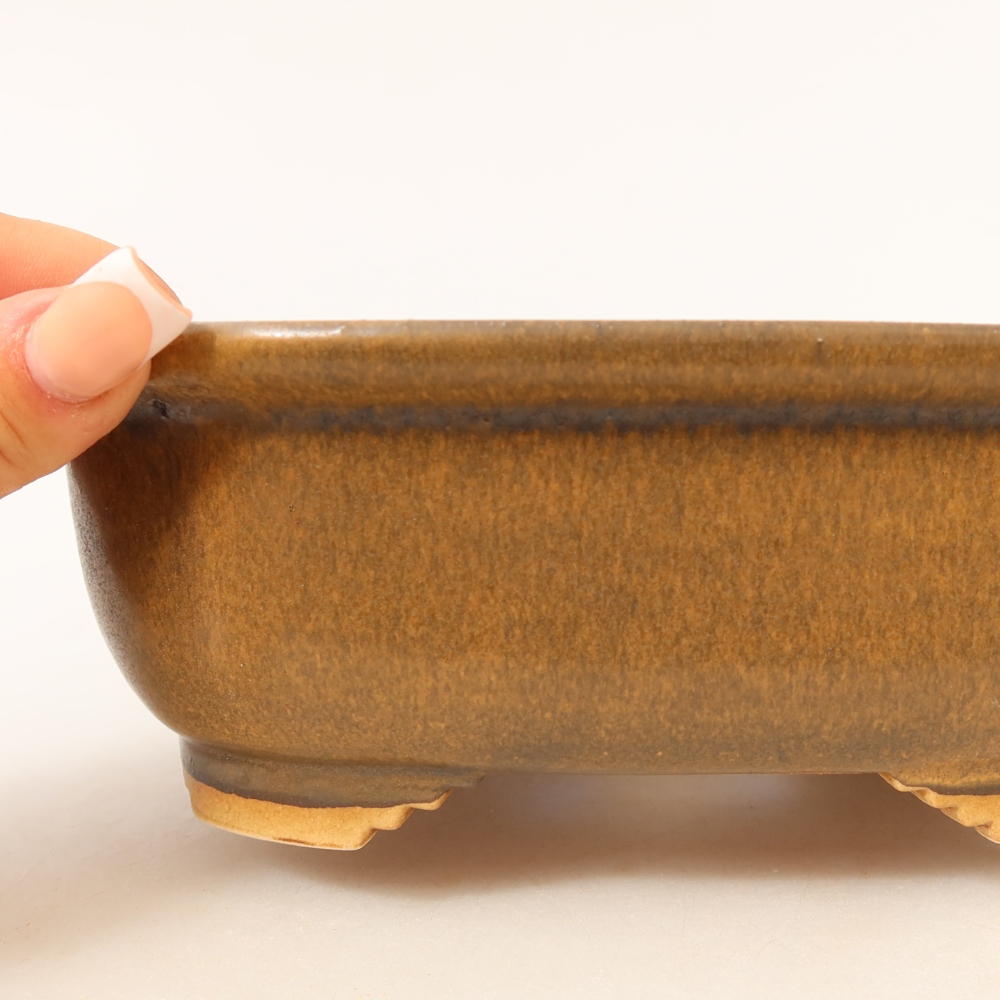 Keramik-Bonsai-Schale 20,5 x 16,5 x 7 cm, Farbe: braun