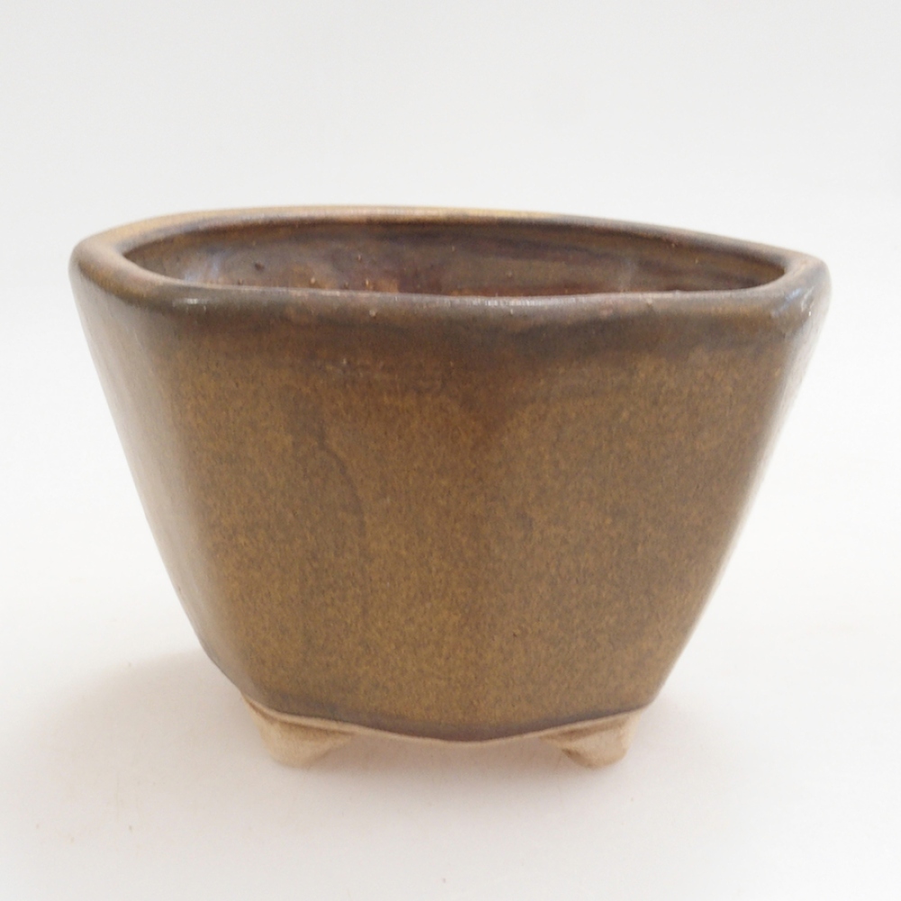Bonsaischale aus Keramik 9 x 7,5 x 3,5 cm, Farbe braun