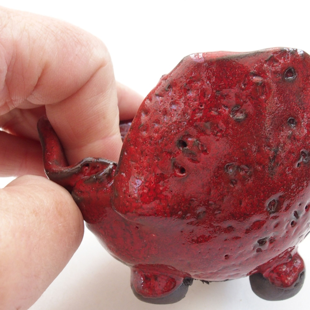 Keramikschale 8 x 7,5 x 7 cm, Farbe rot