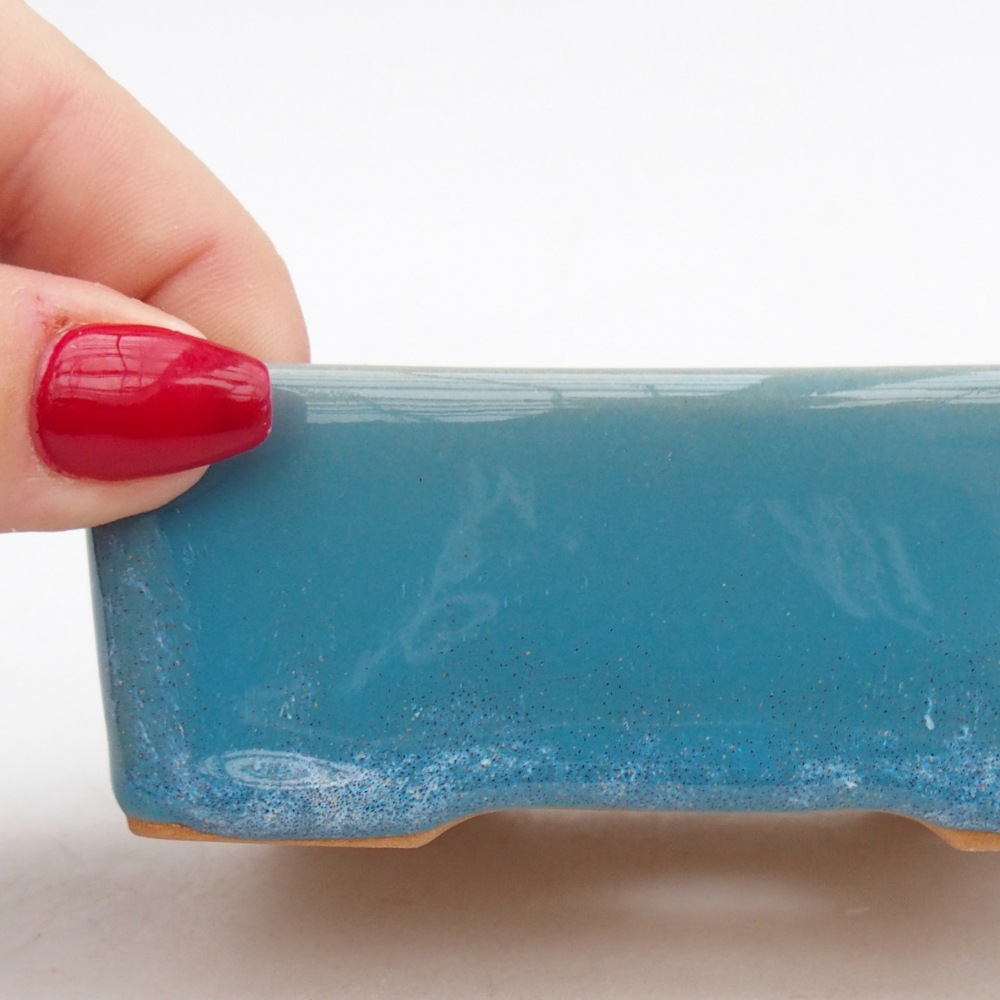 Bonsaischale aus Keramik 9,5 x 7 x 3,5 cm, Farbe blau