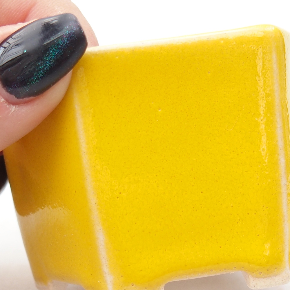 Mini-Bonsaischale 7 x 6,5 x 4,5 cm, gelb