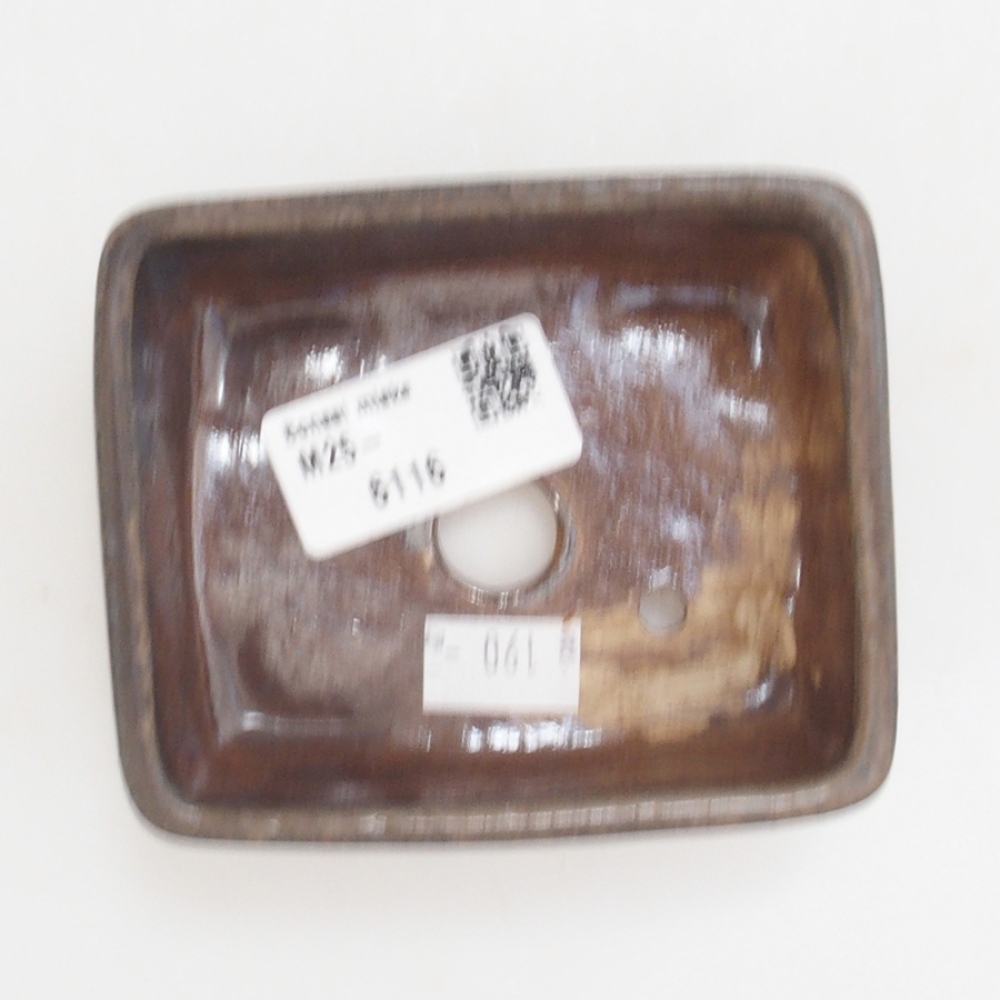 Bonsaischale aus Keramik 9,5 x 8 x 3,5 cm, Farbe braun