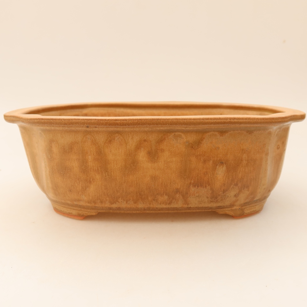 Bonsaischale aus Keramik 22,5 x 17,5 x 7,5 cm, Farbe beige