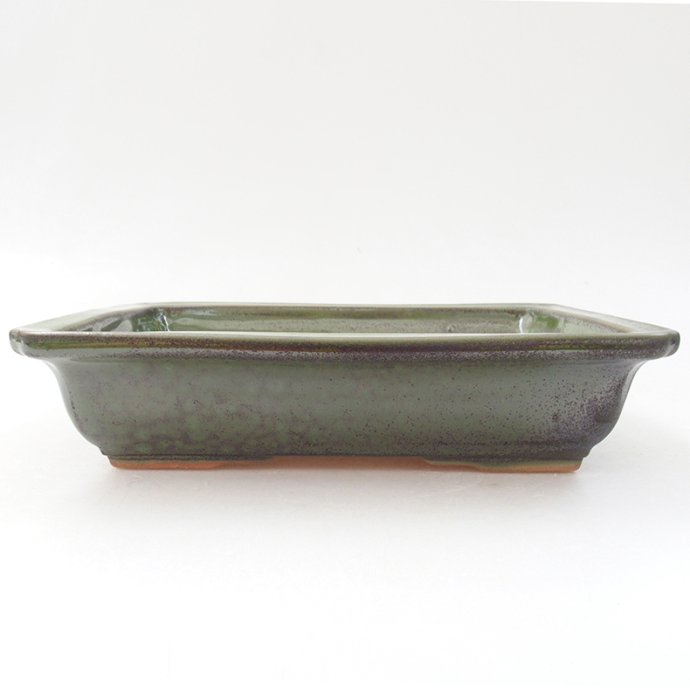 Keramik-Bonsaischale 17,5 x 13 x 4 cm, Farbe Grün